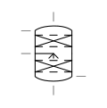 Column with Two Fixed Bed Sections and Intermediate Spray Nozzle Symbol